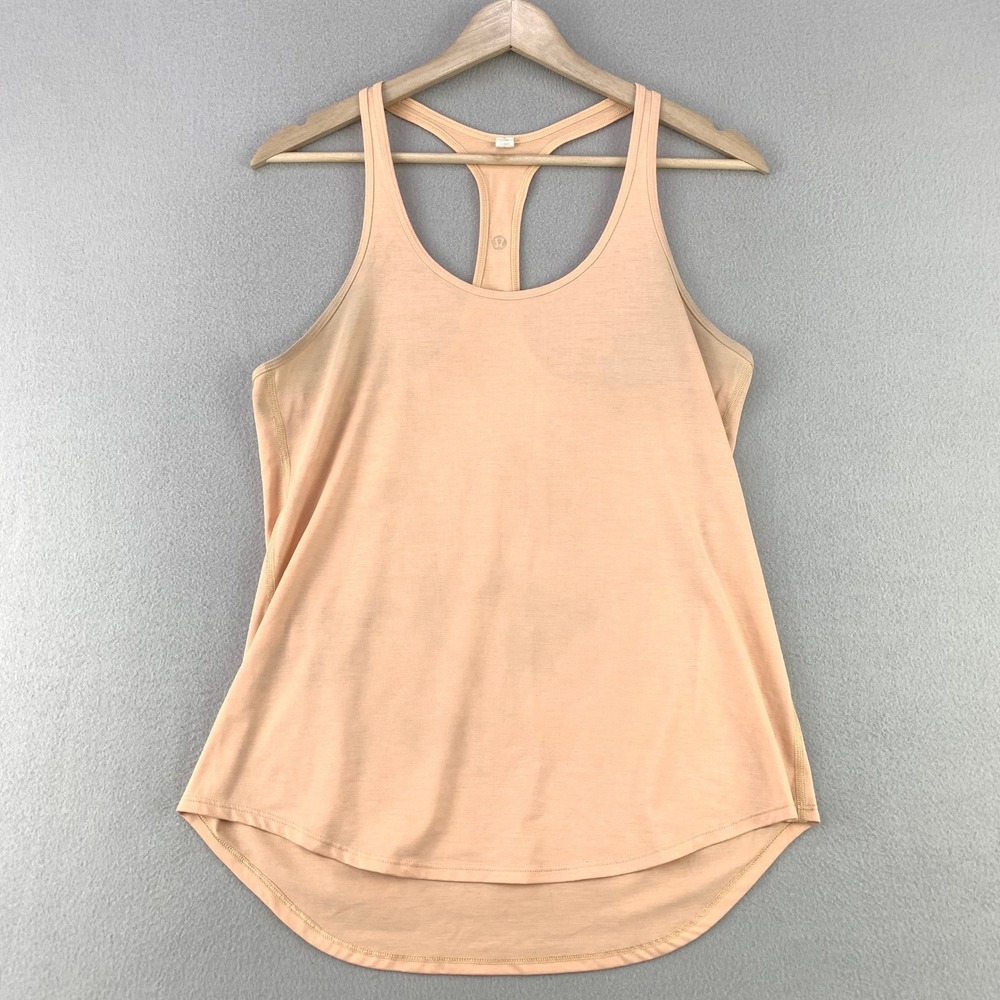 Lululemon Cool Racerback Tank Top Women 6 Peach Athletic Yoga Racerback Tank